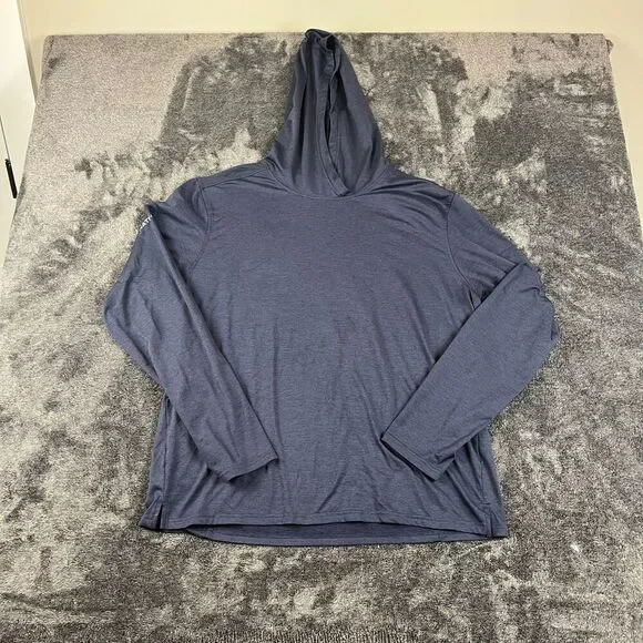 Nathan Running Hoodie Pullover Men's XL Navy Blue Thumbholes Outdoor - Picture 1 of 10